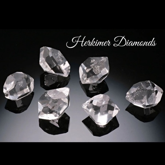 Crystal heart bracelet . Genuine Herkimer Diamonds lava rock cz heart bracelet - Picture 4 of 12